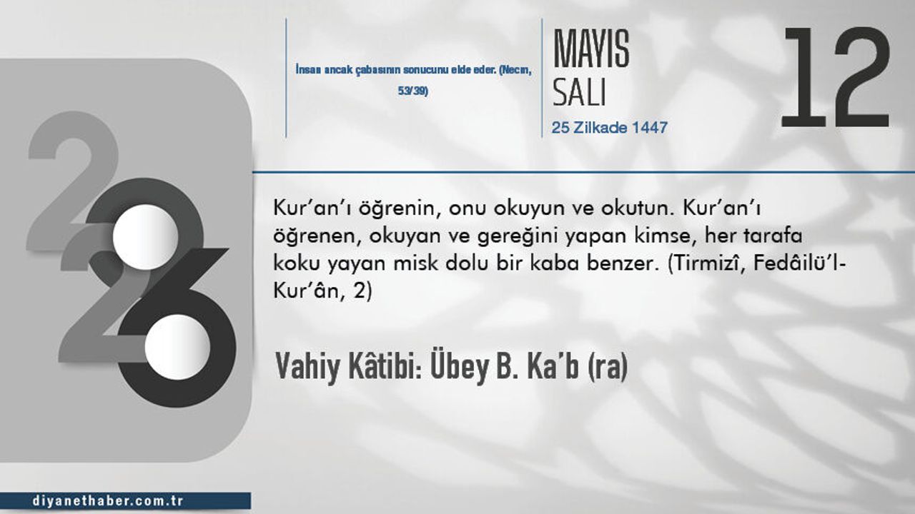 Vahiy Kâtibi: Übey b. Ka’b (ra)