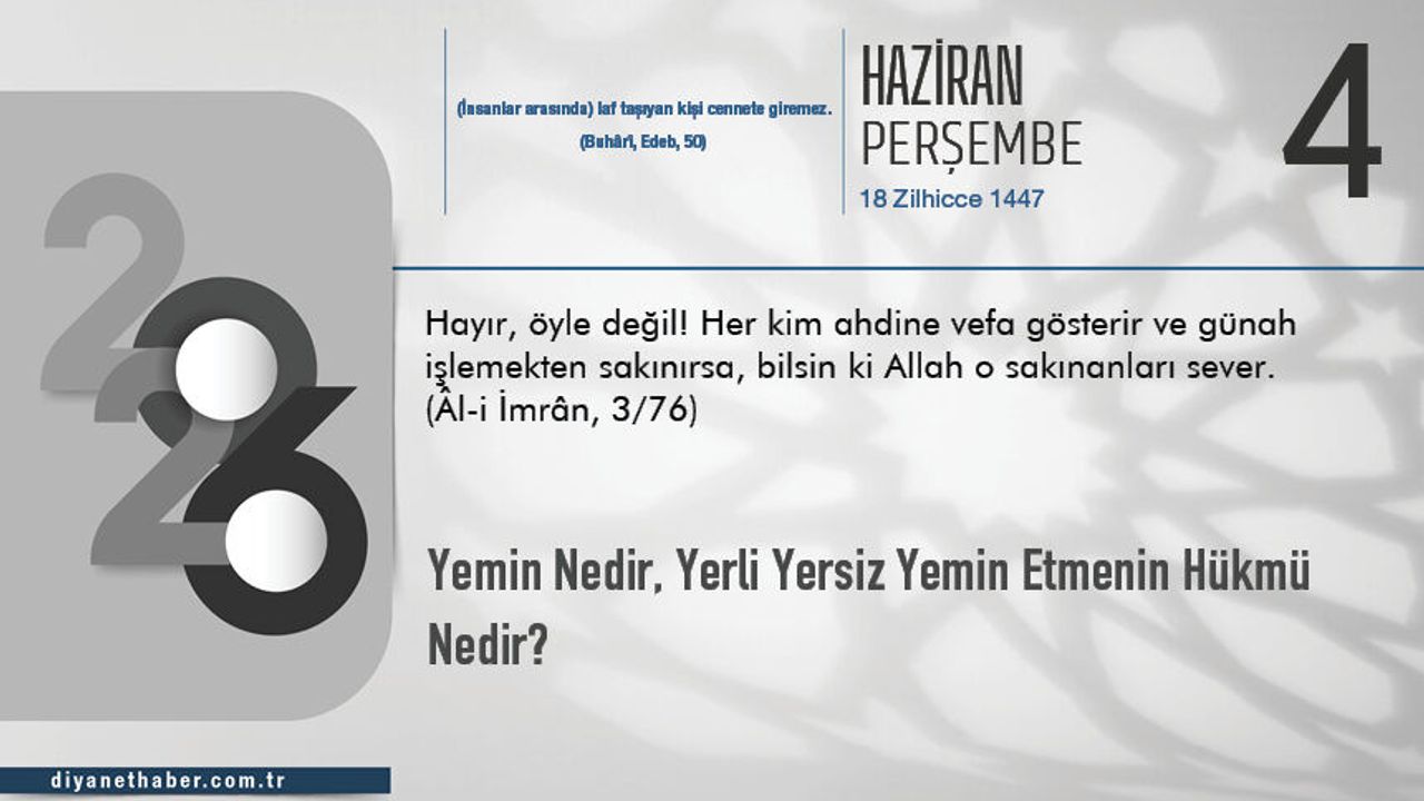 Yemin Nedir, Yerli Yersiz Yemin Etmenin Hükmü Nedir?