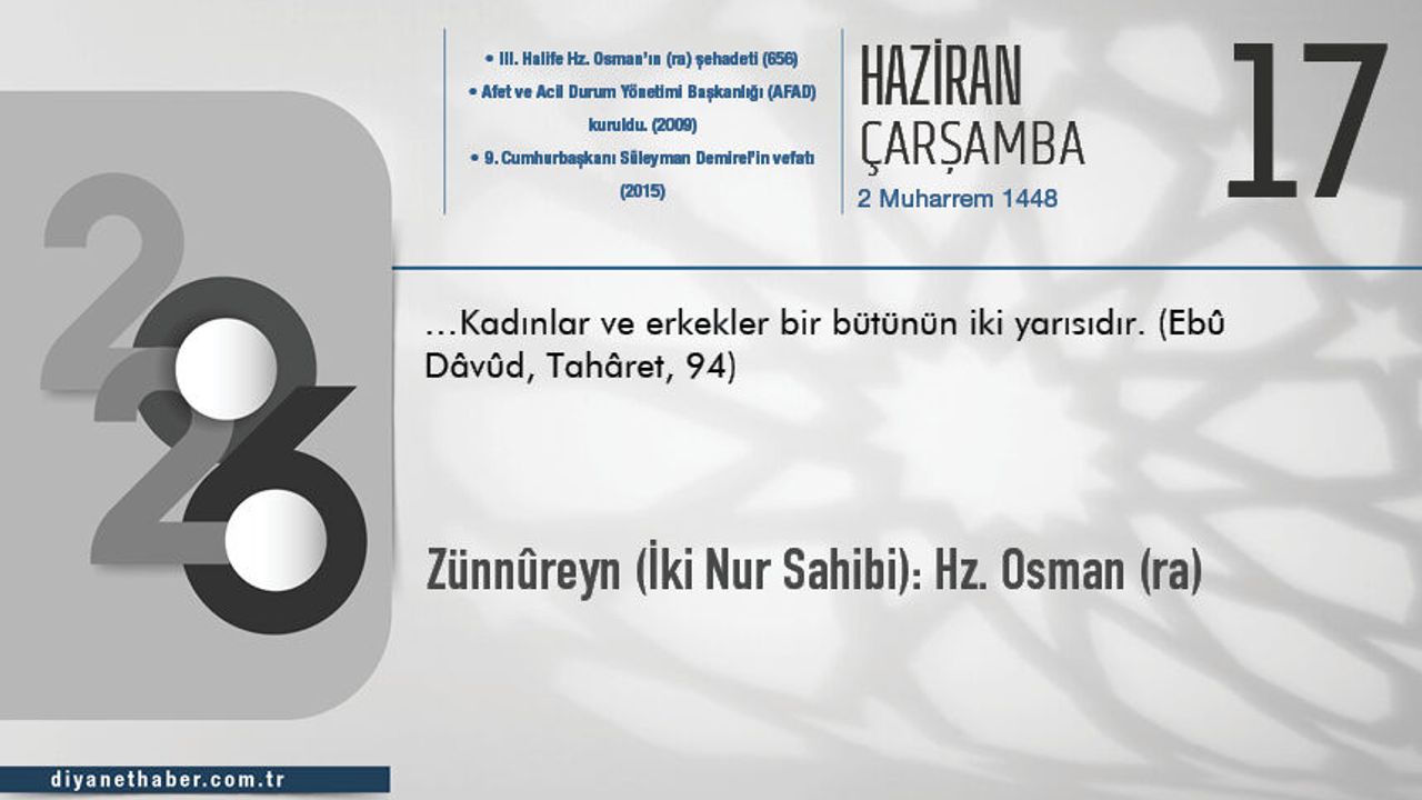 Zünnûreyn (iki nur sahibi): Hz. Osman (ra)