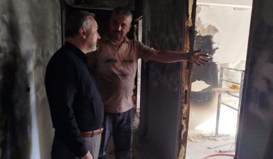 Müftülük yangında evi yanan aileye destek olacak